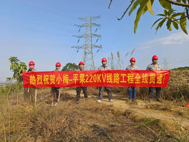 左右江革命老區(qū)電力扶貧項(xiàng)目小梅-平果220kV線路工程全線貫通